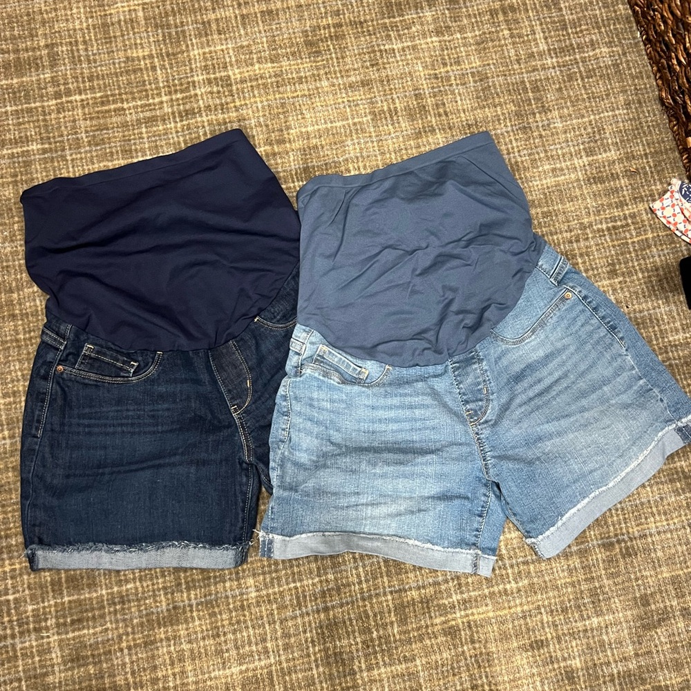 2 pairs of Jean Maternity shorts